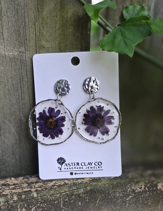 Black Daisy Dangles