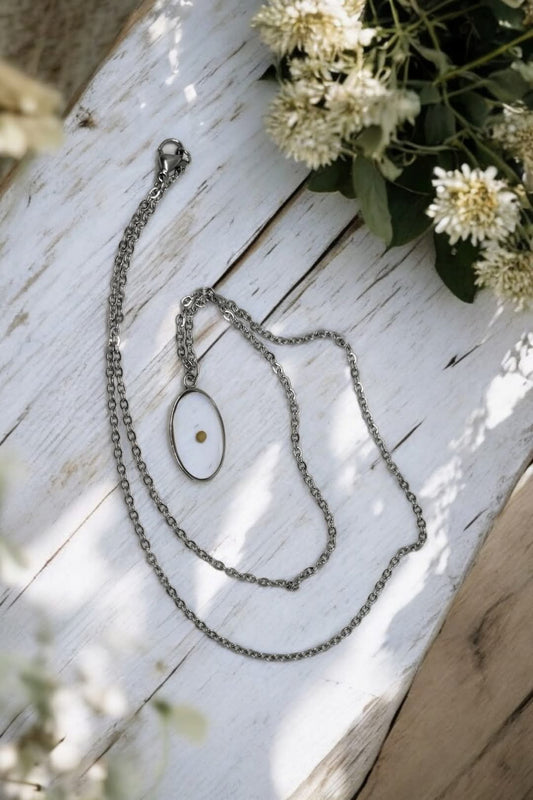 Silver mustard seed necklace